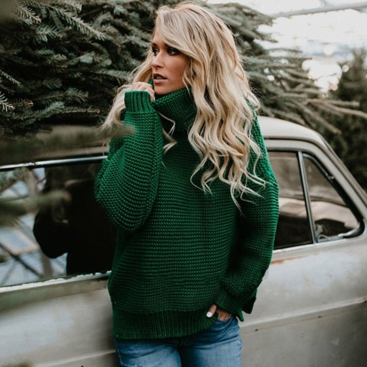 Women's turtleneck pullover sweater