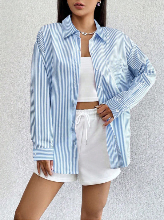 Striped Relaxed Fit Button-Down Shirt