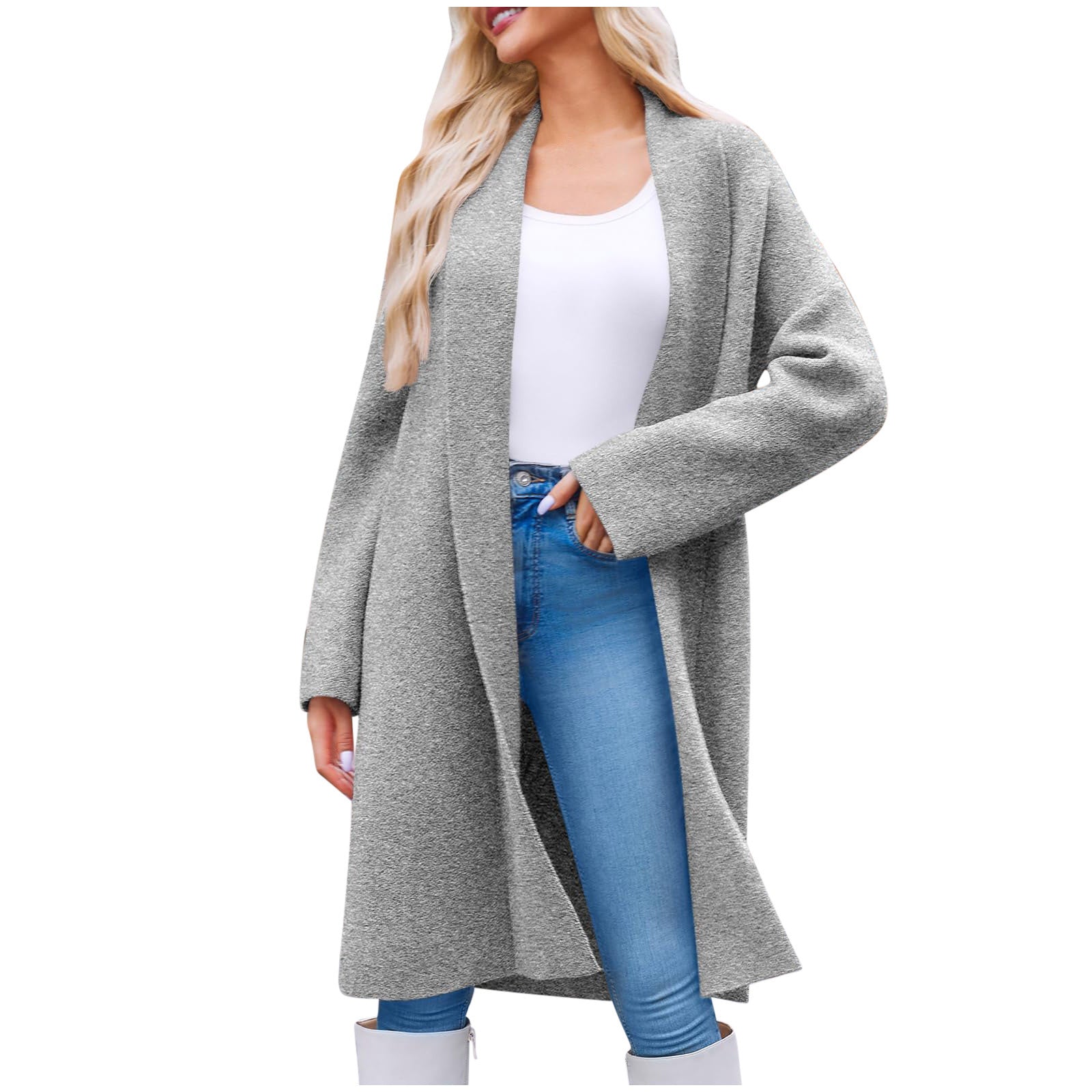 Cozy Knit Open Front Long Cardigan