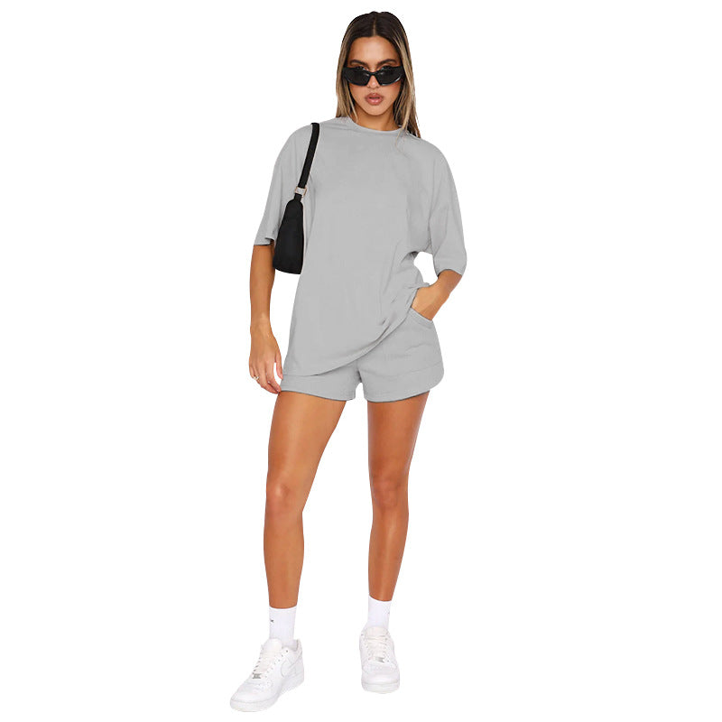 Women's Casual Lounge Set - Relaxed T-Shirt & Shorts - Effortless Style