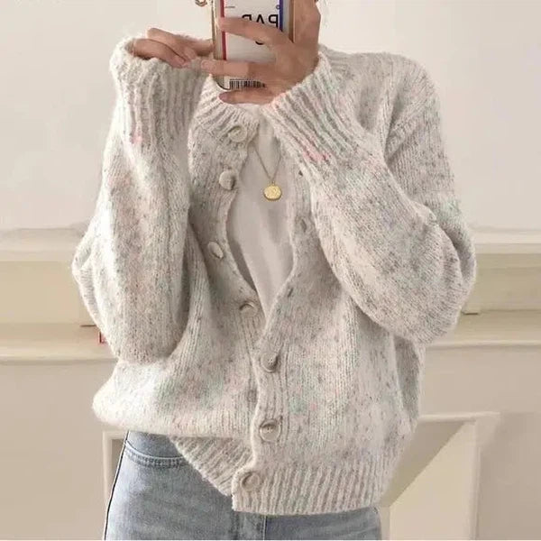 Women’s Cardigan Sweater – Textured Knit – Relaxed Fit – Button-Up Long Sleeve