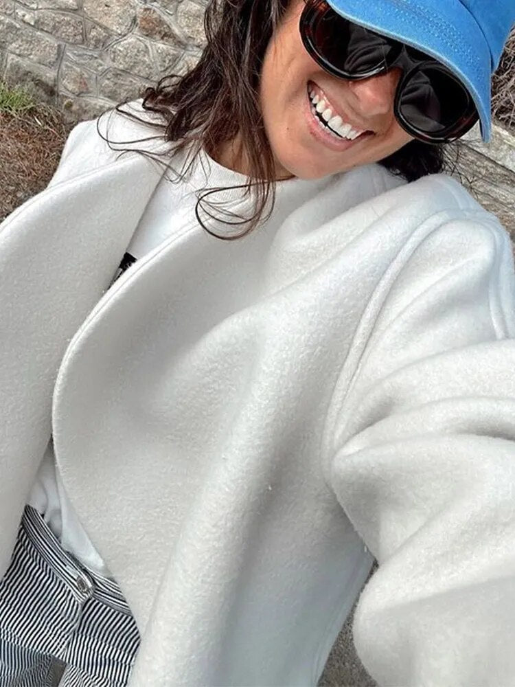 Women's white short coat