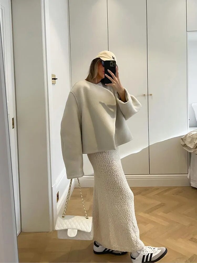 Women's white short coat