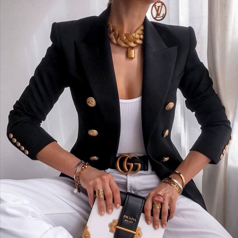 Women's elegant long sleeve blazer