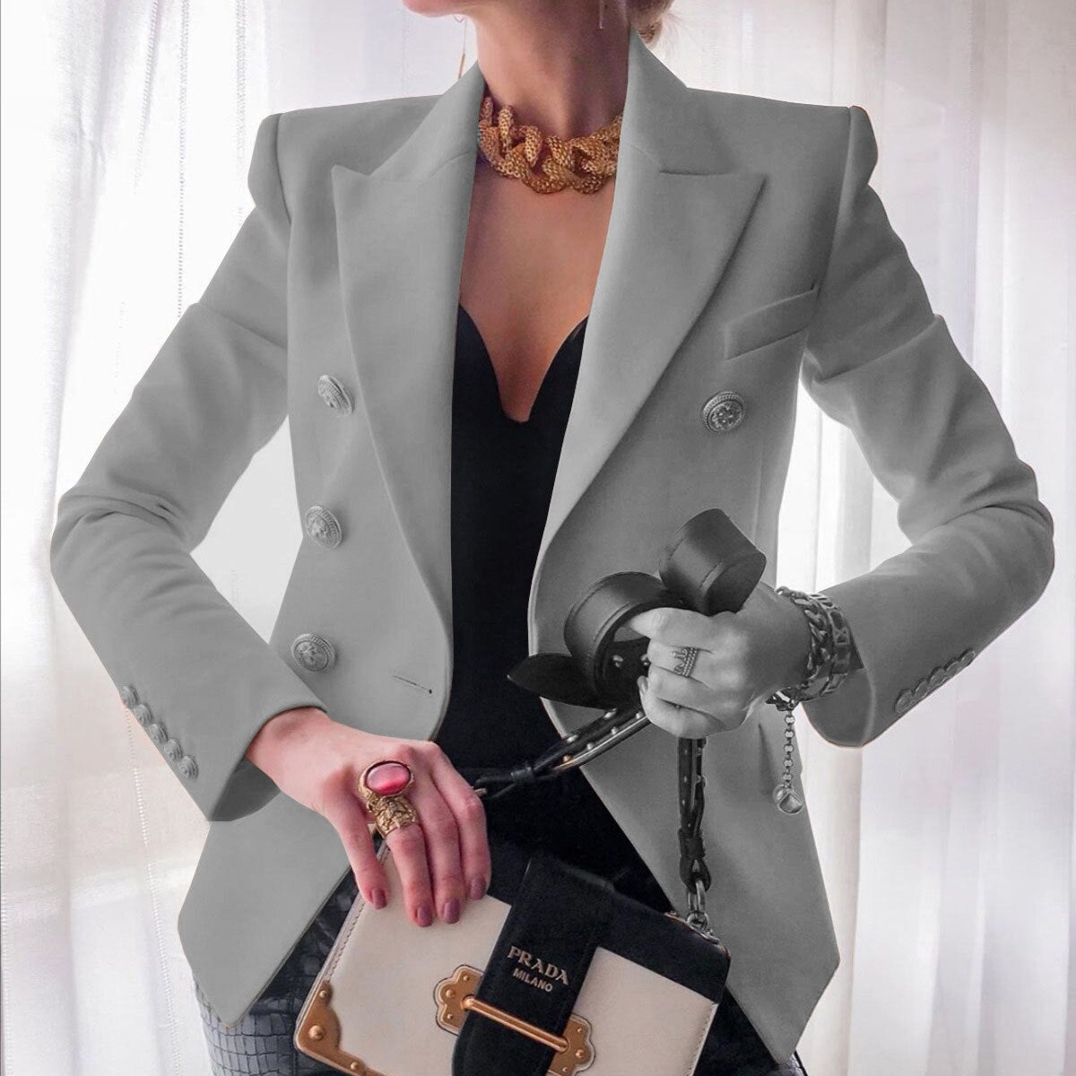 Women's elegant long sleeve blazer