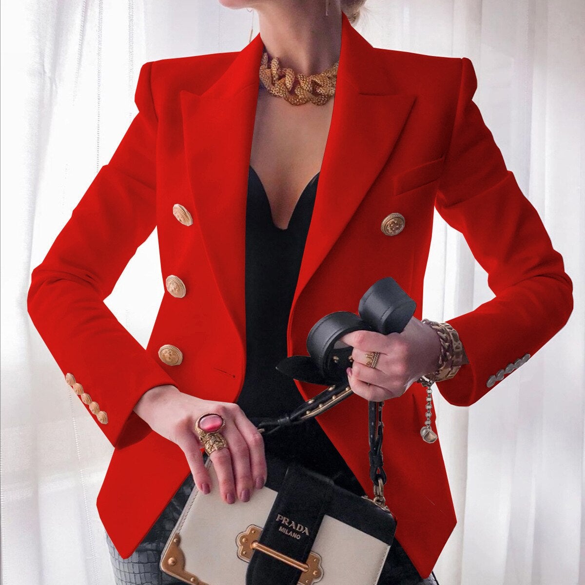 Women's elegant long sleeve blazer