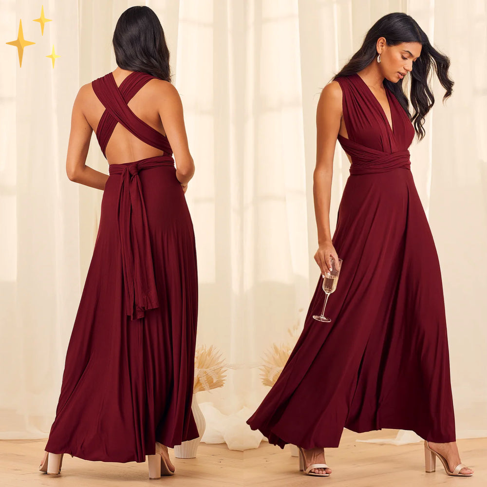 Flowing A-Line Maxi Dress With Tie Back