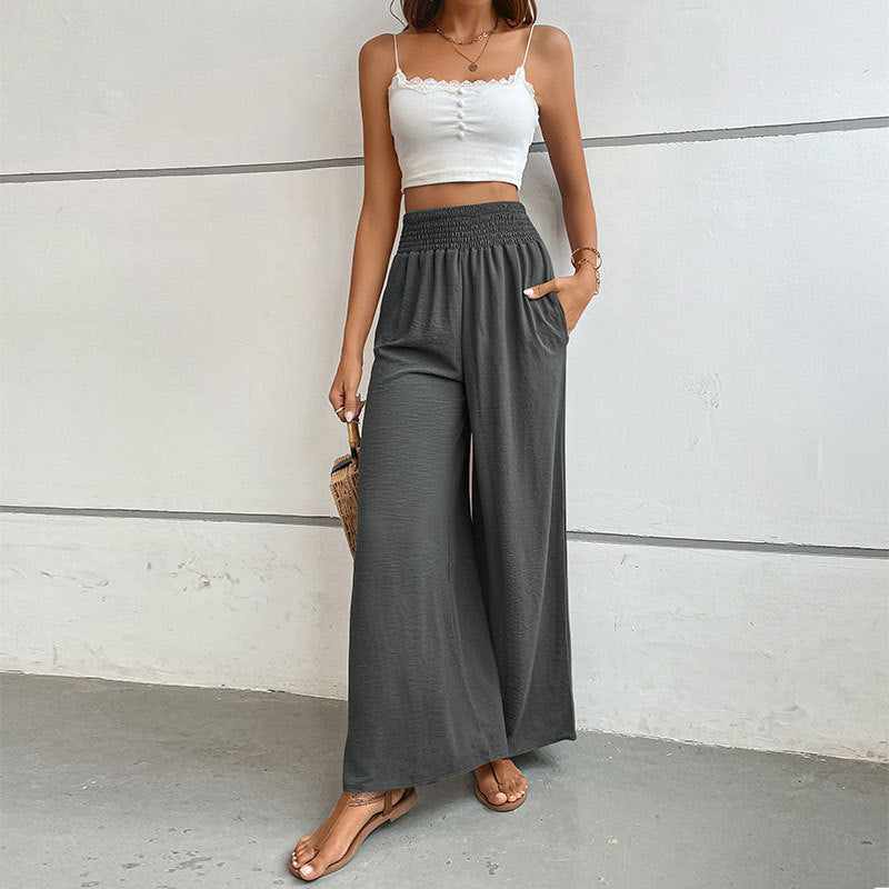 Wilma - solid color flared wide-leg pants