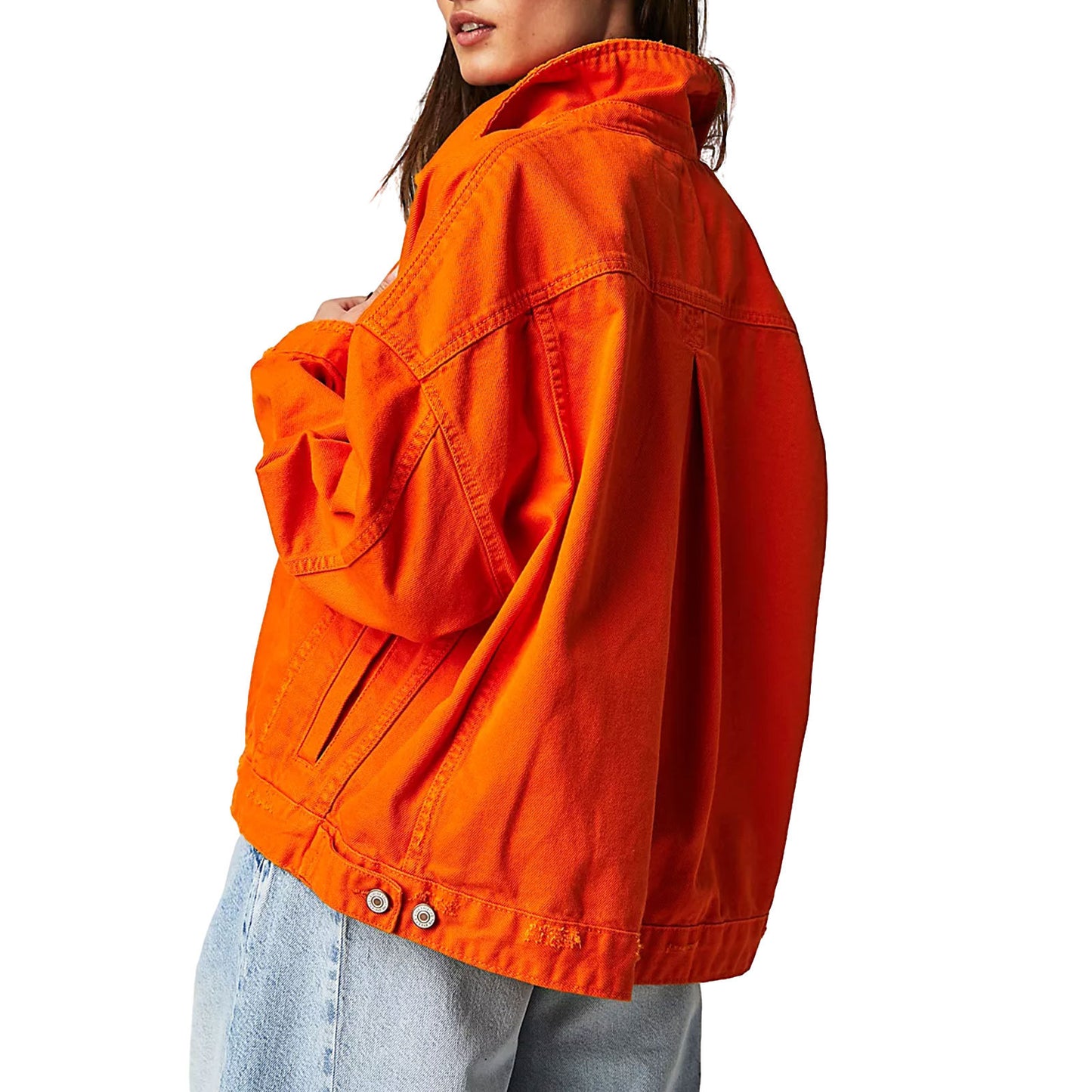Fashionable loose fit denim jacket for women