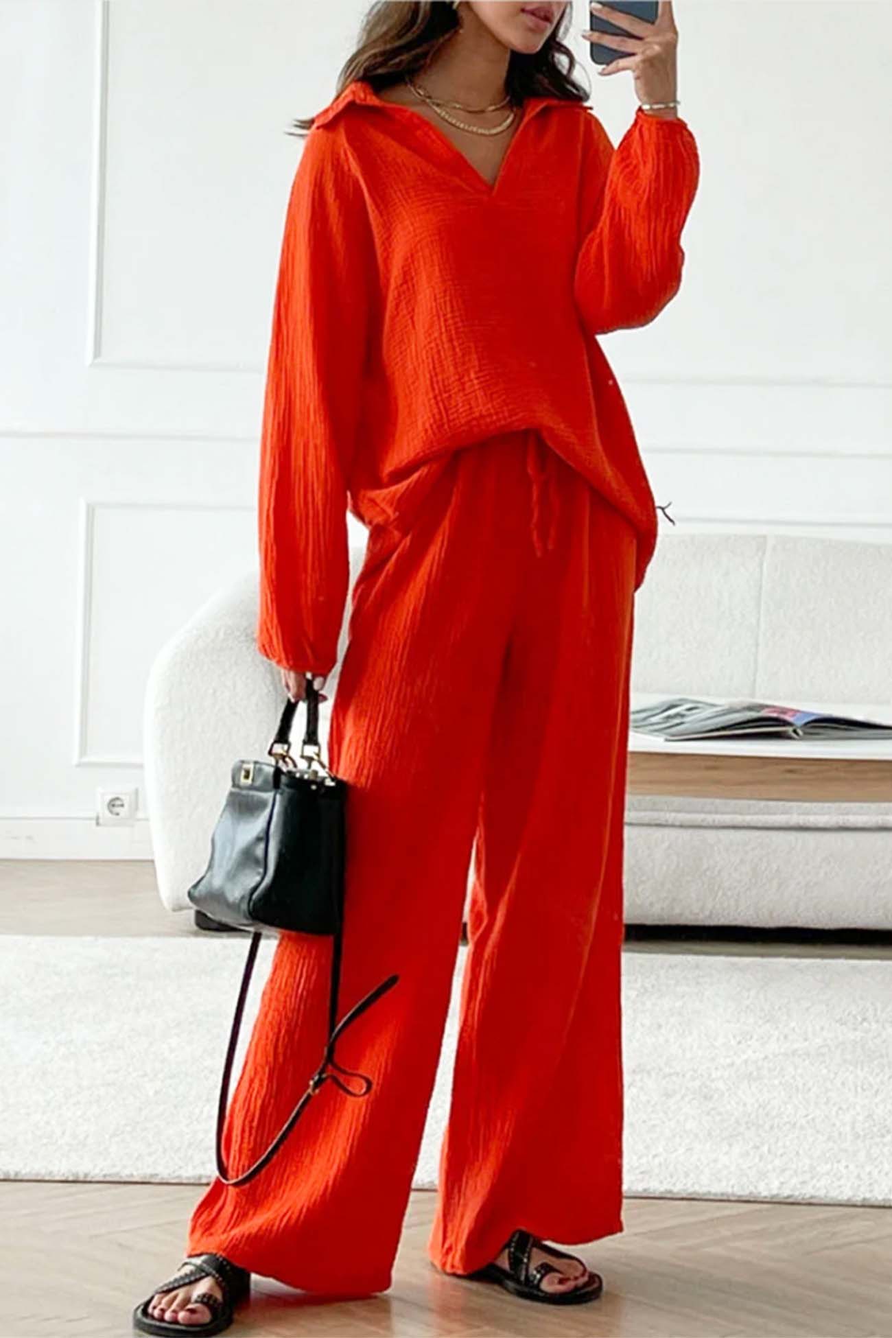 Drawstring Wide-Leg Luna Pants Set