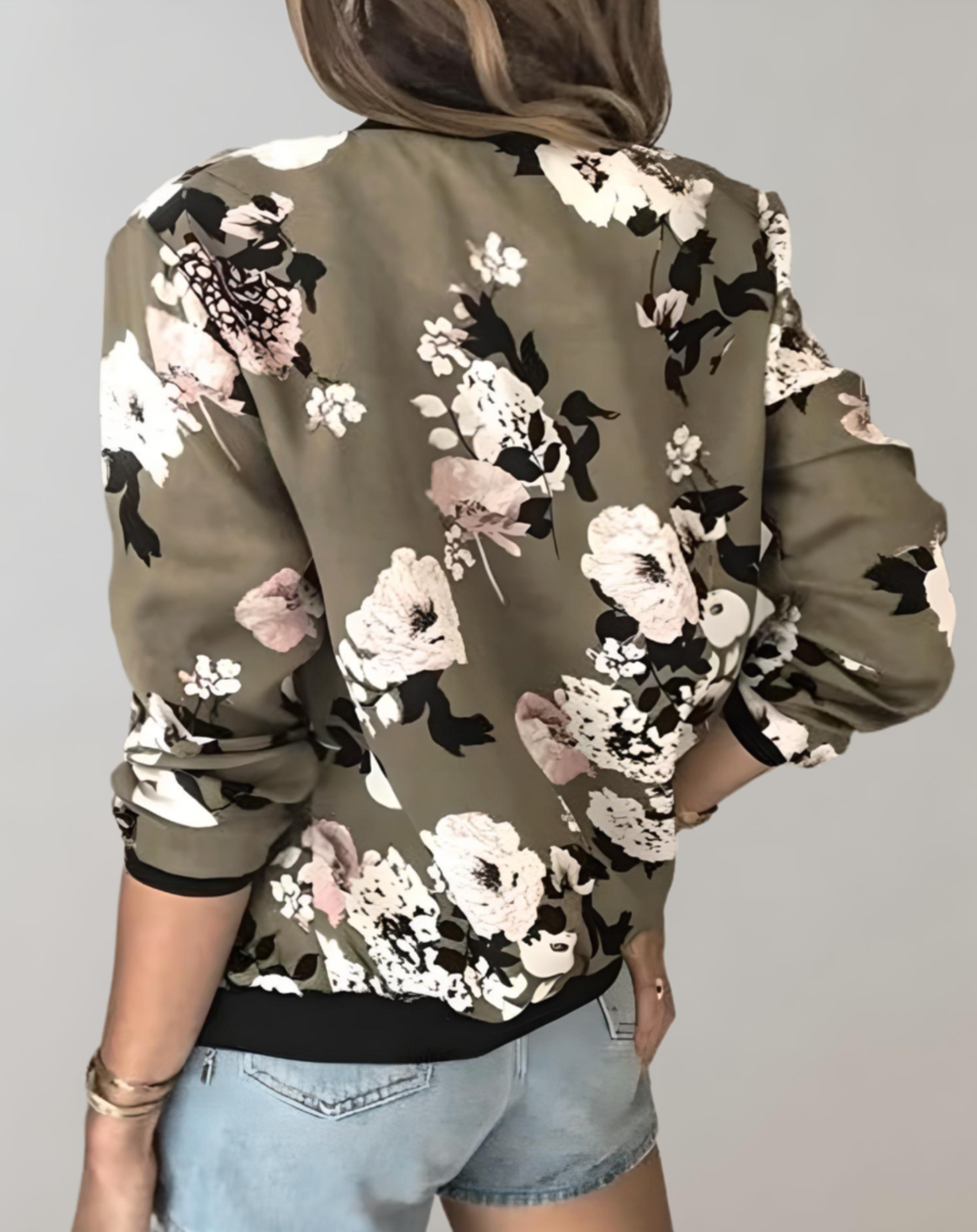 Floral Print Short Sleeve Jacket