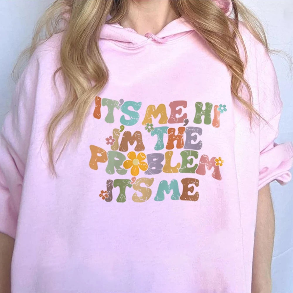 Women's letter print long-sleeve hoodie pullover