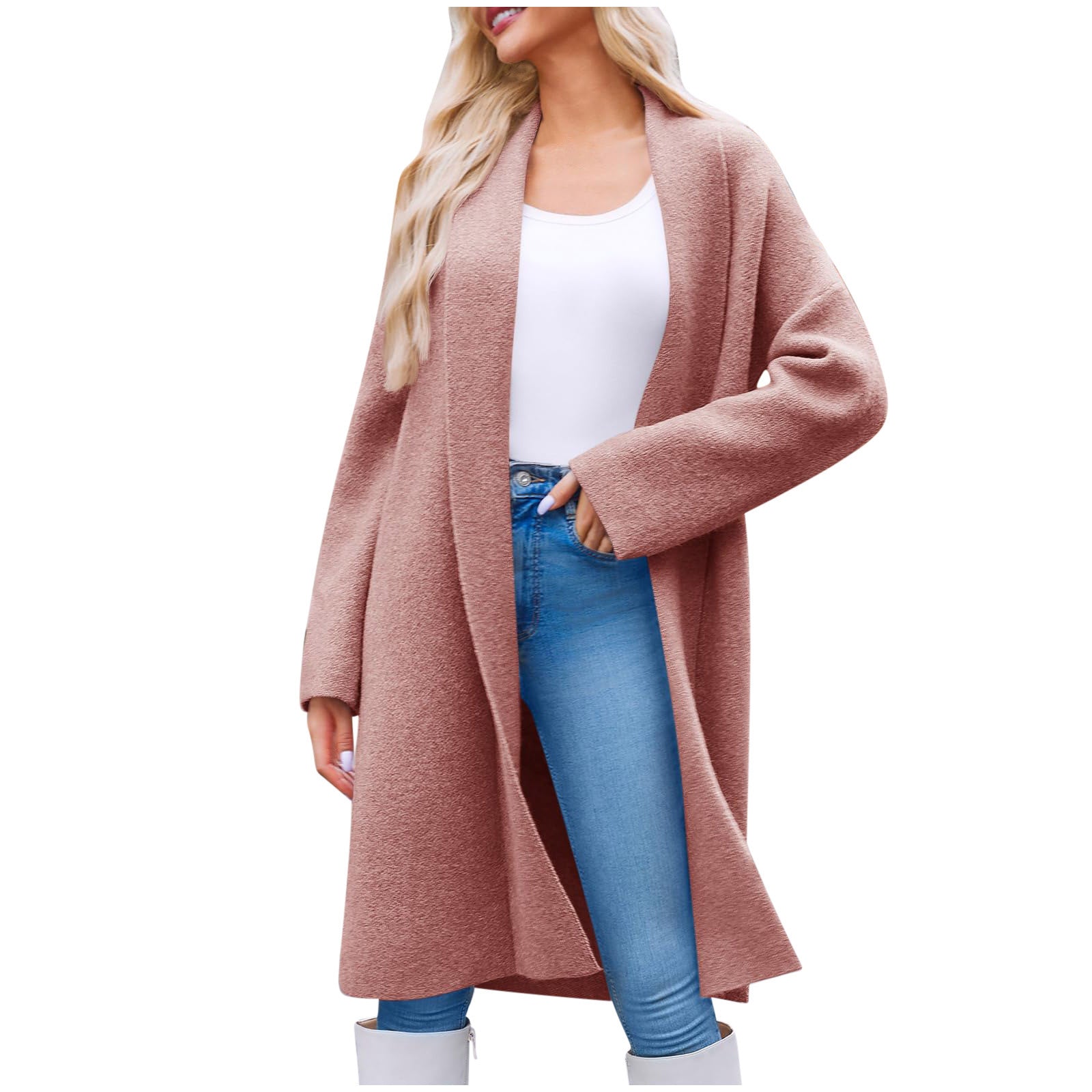 Cozy Knit Open Front Long Cardigan