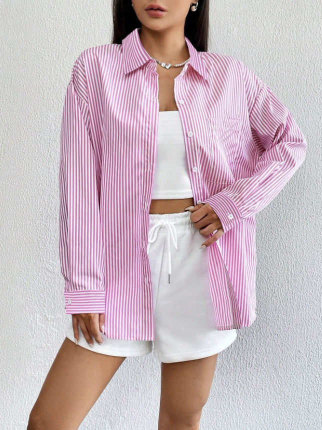 Striped Relaxed Fit Button-Down Shirt