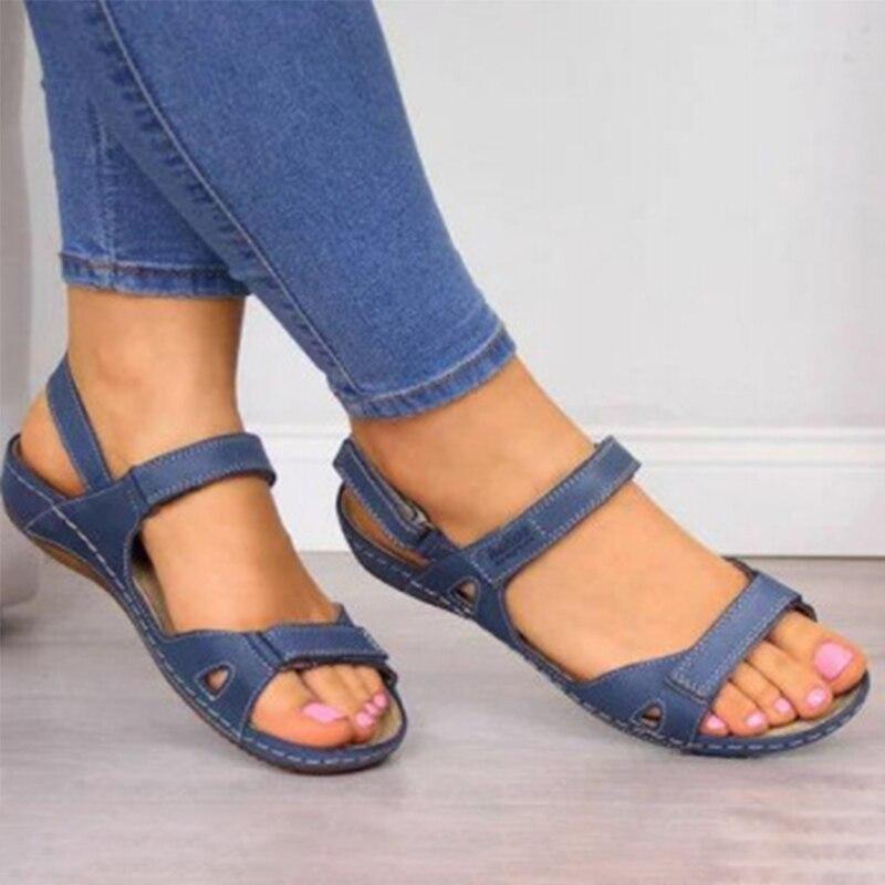 Women’s Flat Sandals – Adjustable Straps – Open Toe – Slip-Resistant Sole – Casual Fit