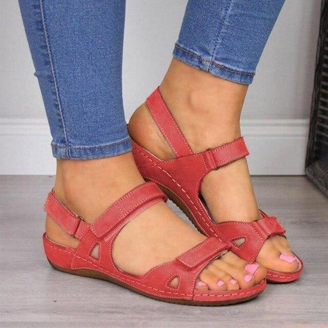 Women’s Flat Sandals – Adjustable Straps – Open Toe – Slip-Resistant Sole – Casual Fit