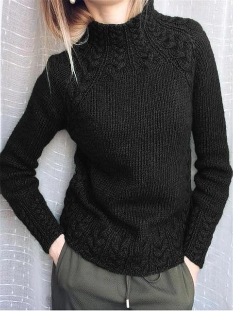 Cable Knit Solid Color Sweater