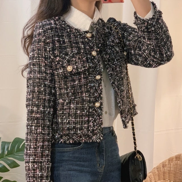 Women's stylish tweed coat