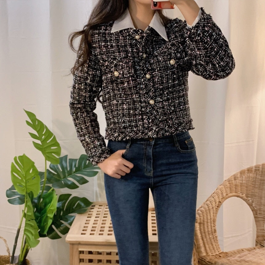 Women's stylish tweed coat
