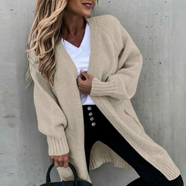 Women's soft long cardigan relaxed fit