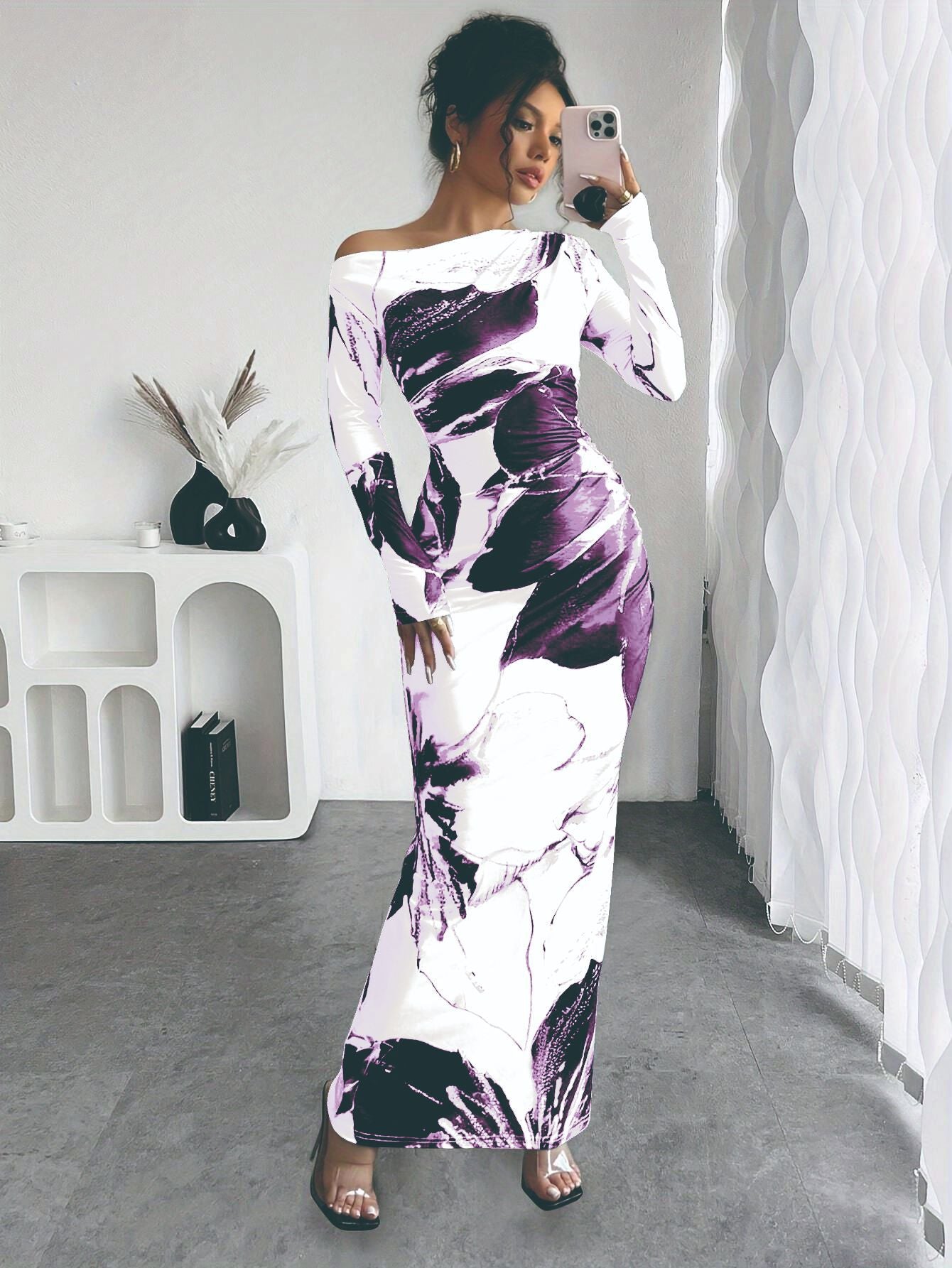 Elegant Long Sleeve Maxi Dress