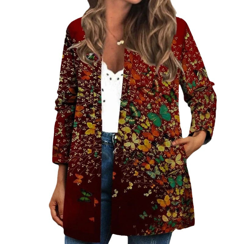 Women's Bohemian Jacket - Patchwork Design - Relaxed Fit - Open Front Lightweight Wear
