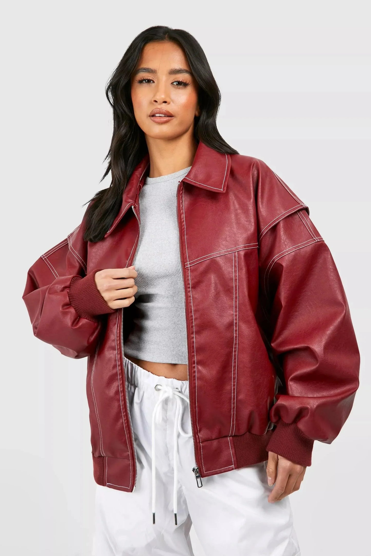 Women's Leather bomber jacket