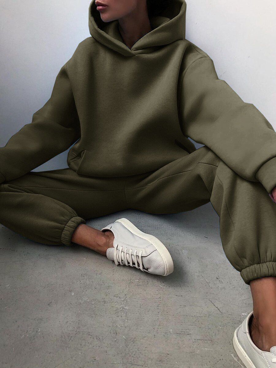 Women's Hoodie Sweatpants Set - Oversized Fit - Soft Fleece Lounge Wear