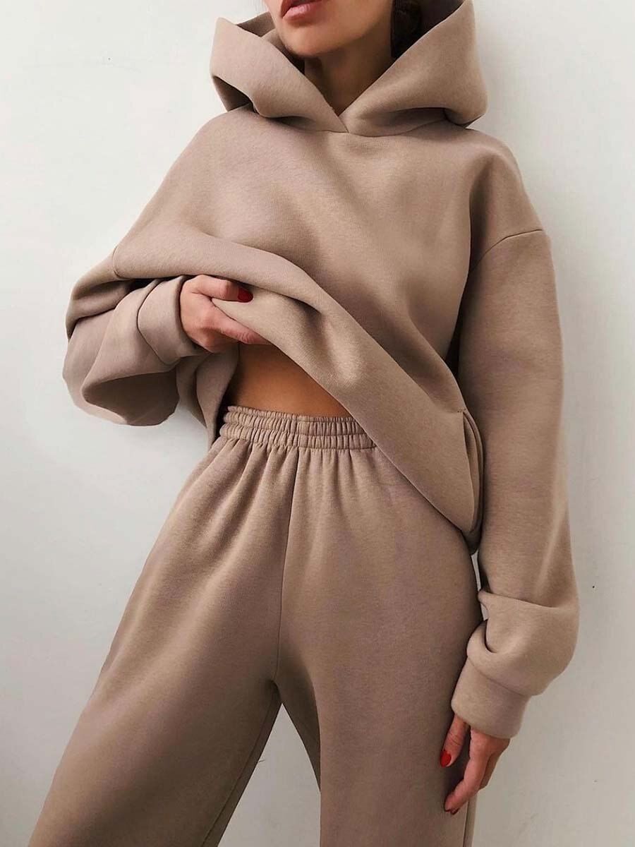Women's Hoodie Sweatpants Set - Oversized Fit - Soft Fleece Lounge Wear