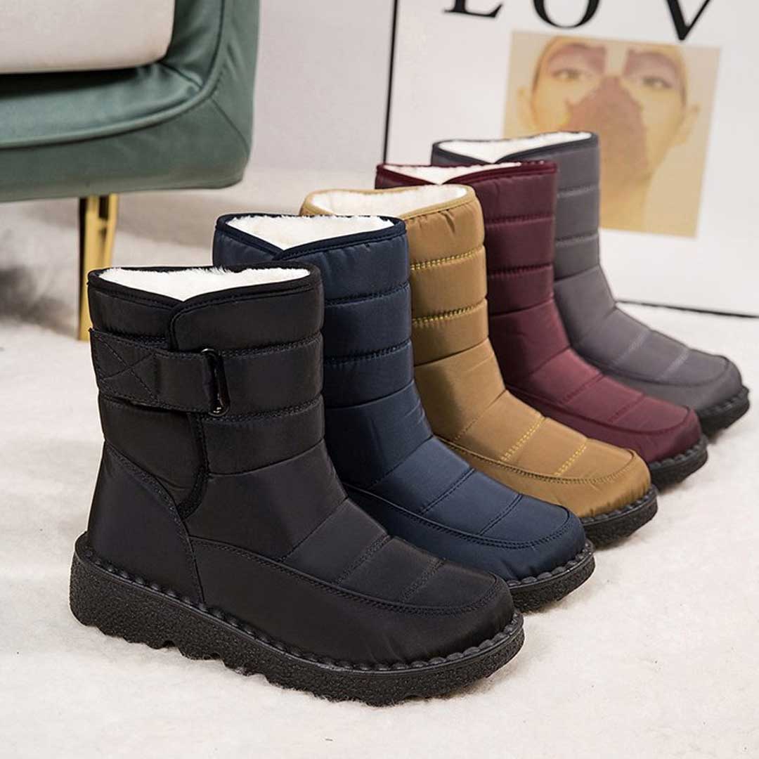 Women's waterproof high-top slip-on snow boots