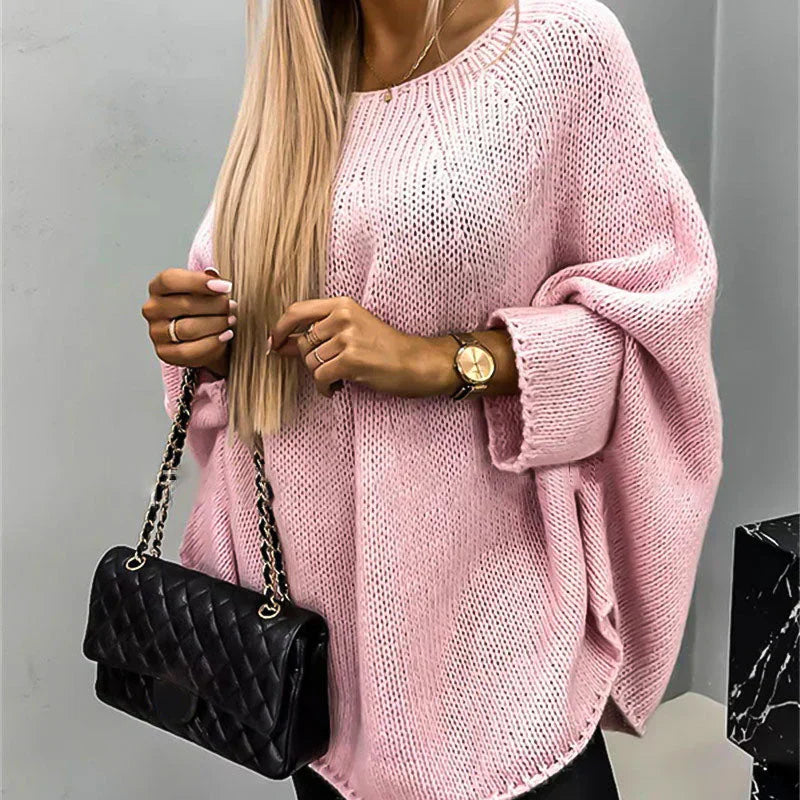Women’s Chunky Knit Sweater – Oversized Fit – Wool Blend – Raglan Sleeve Casual Layering