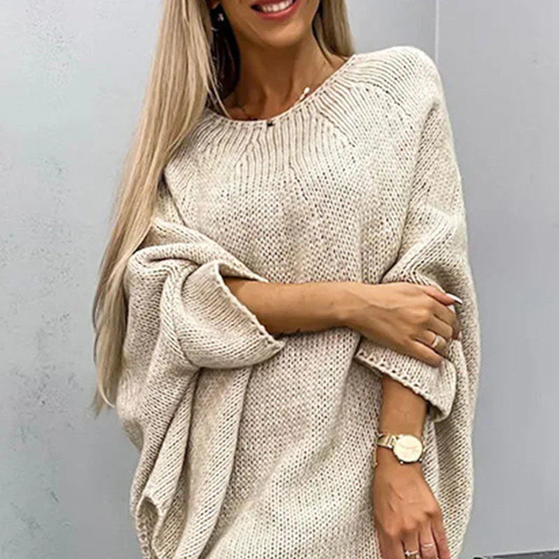 Women’s Chunky Knit Sweater – Oversized Fit – Wool Blend – Raglan Sleeve Casual Layering
