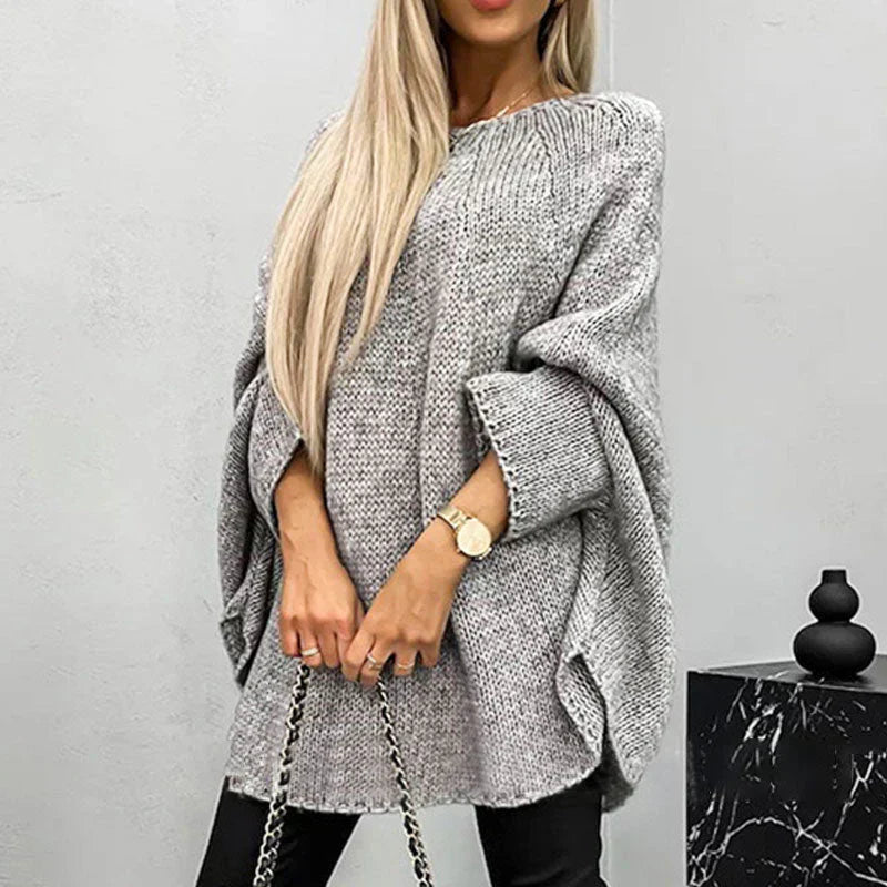 Women’s Chunky Knit Sweater – Oversized Fit – Wool Blend – Raglan Sleeve Casual Layering