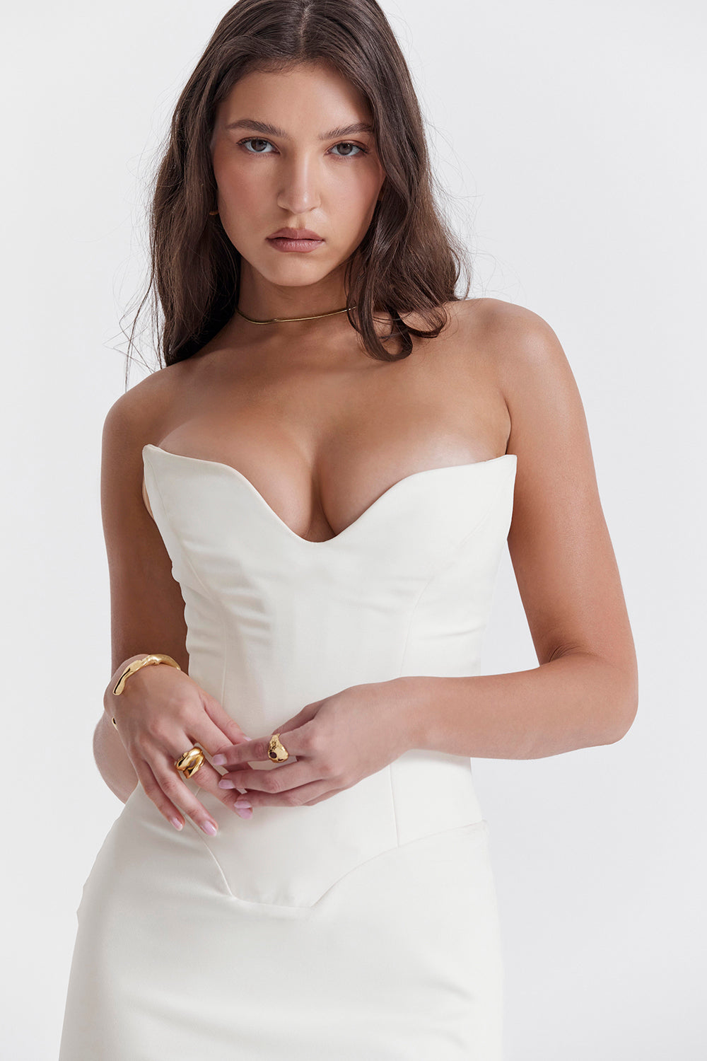 Women’s Formal Dress – Strapless Sweetheart Neckline – Satin Feel – Slim Fit – Full Length