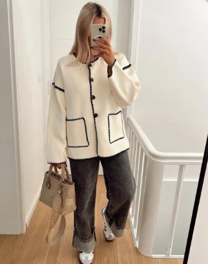 Women's button closure jacket