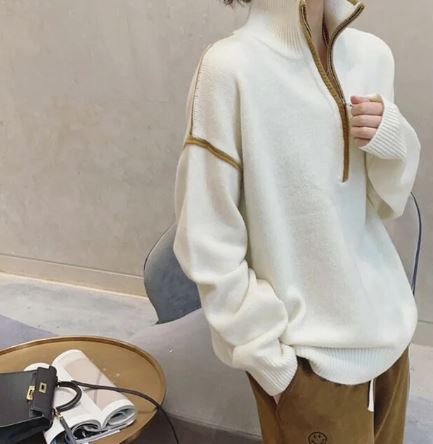 Zip Up Stand-Up Pullover