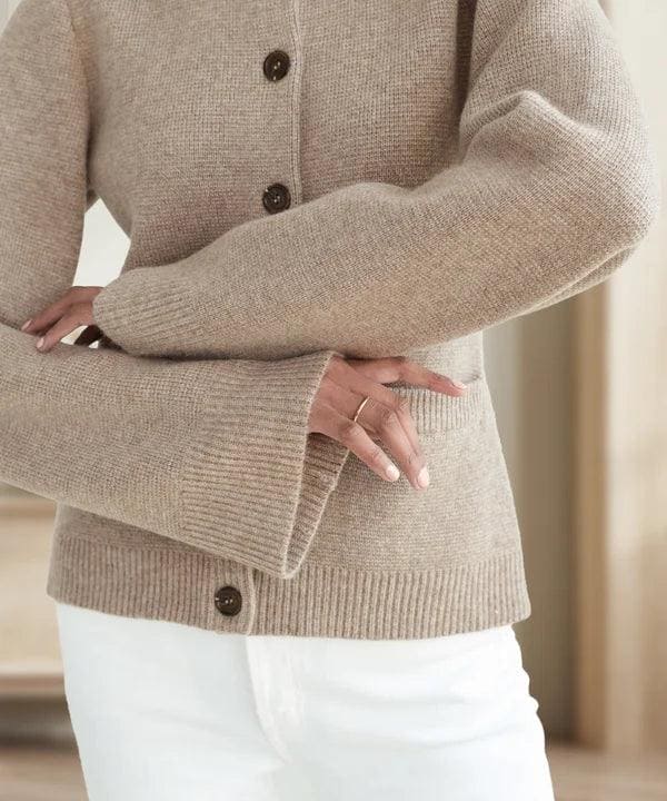 Soft lazy style knitted cardigan sweater jacket for women