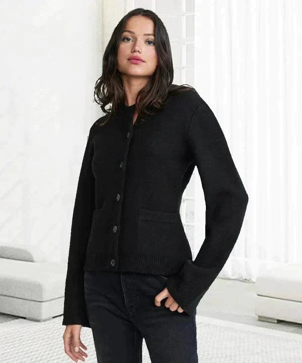 Soft lazy style knitted cardigan sweater jacket for women