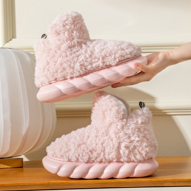 Women's winter non-slip plush slippers