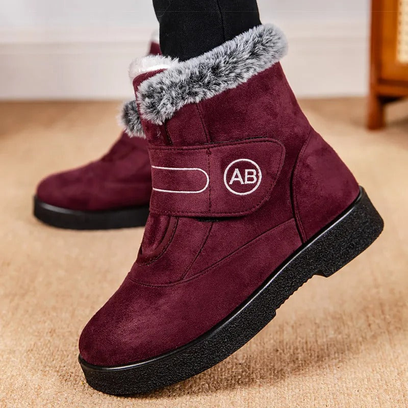 Women's waterproof winter snow boots with front lace