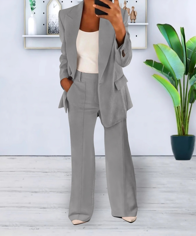 Women's slim lapel suit and pants set