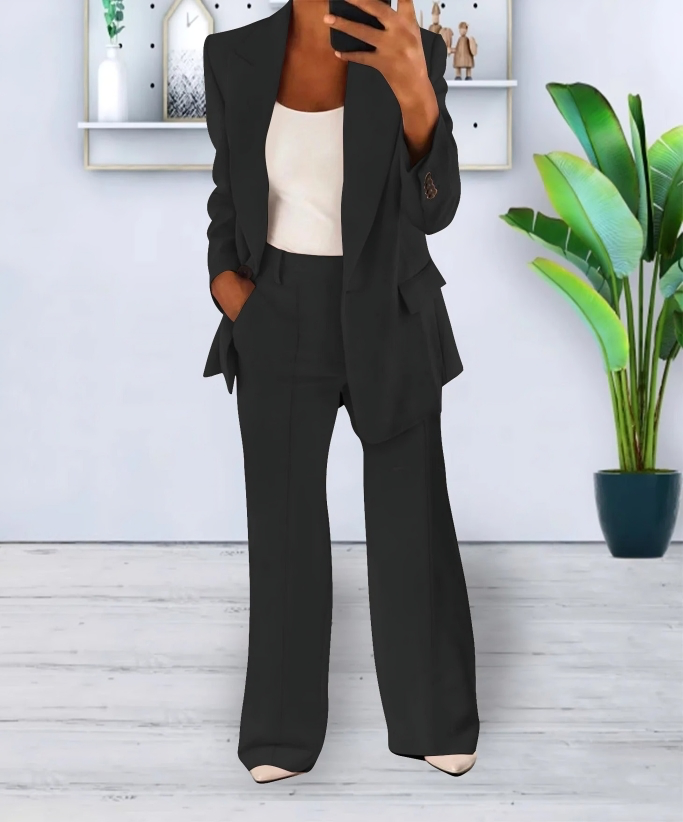 Women's slim lapel suit and pants set