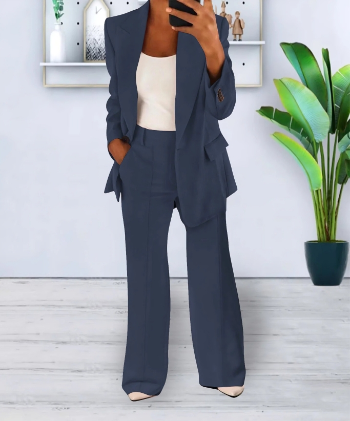 Women's slim lapel suit and pants set