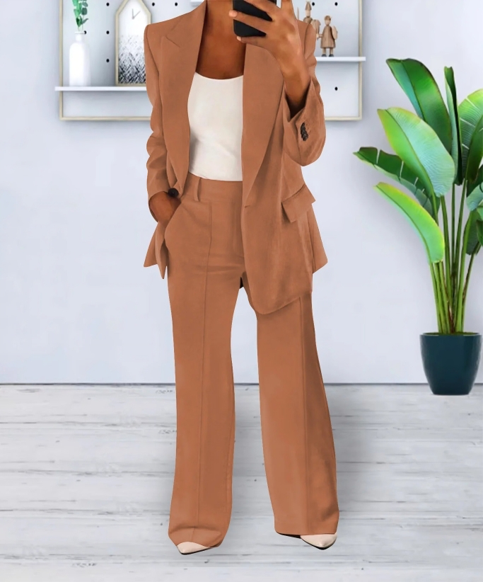 Women's slim lapel suit and pants set
