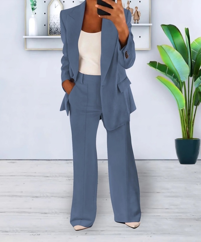 Women's slim lapel suit and pants set