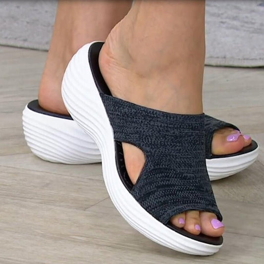 Orthopedic Cushioned Stretch Knit Open-Toe Sandals