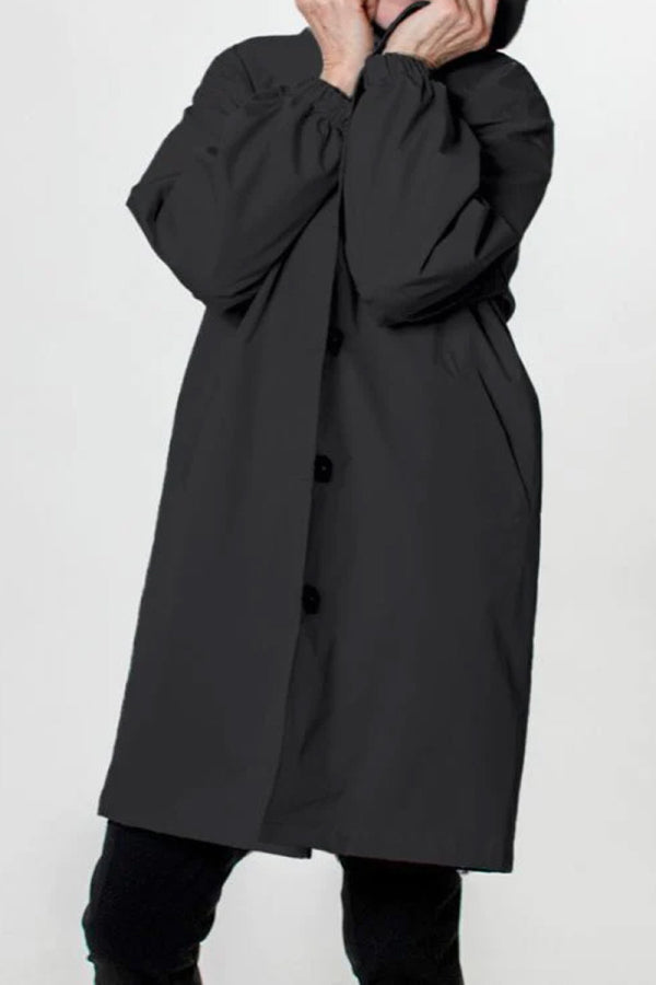 Women's casual mid-length hooded windbreaker jacket