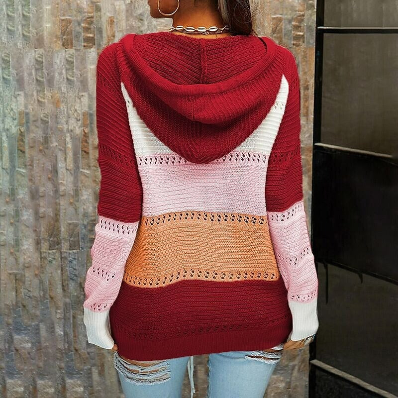 Women's contrast bandage cardigan
