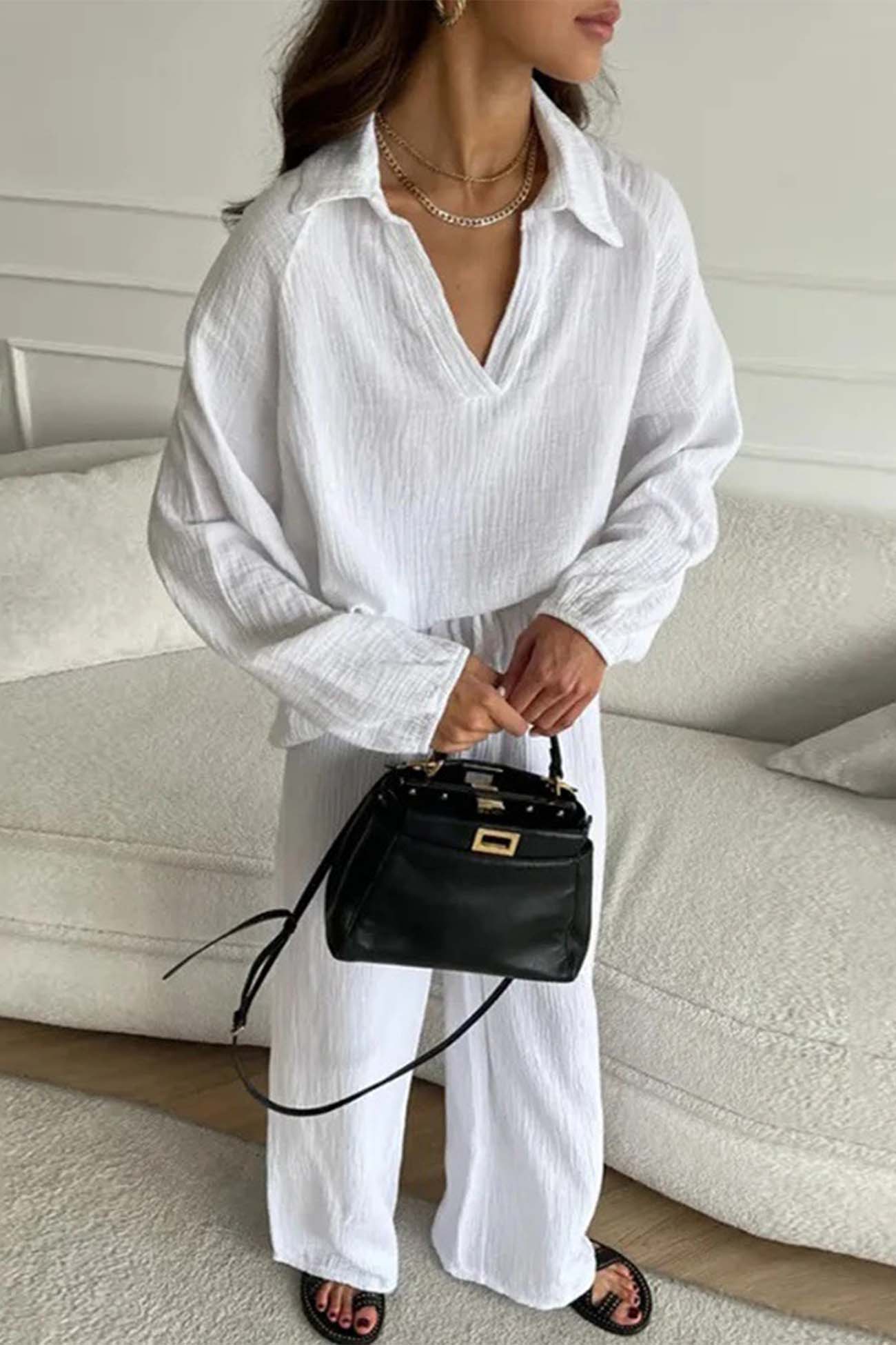 Drawstring Wide-Leg Luna Pants Set