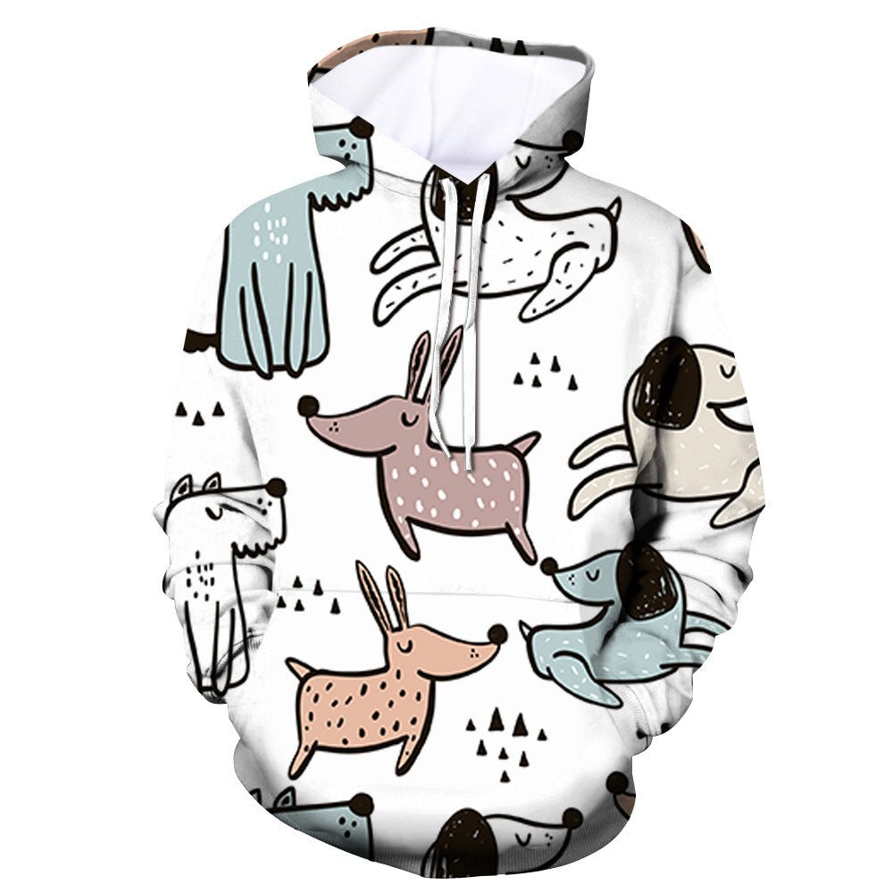Women's dog print pullover hoodie
